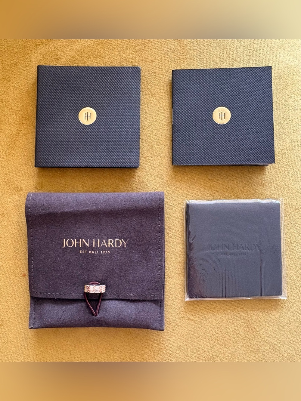 John Hardy Luxury Jewelry Gift Box Set with Travel Pouch, Cloth & Booklet